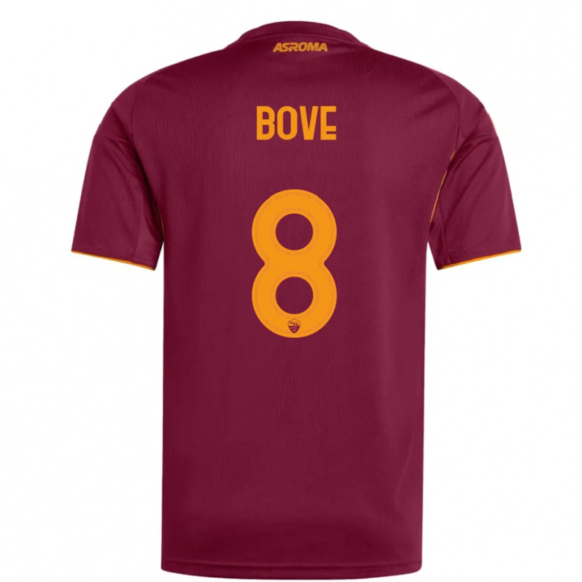 Danxen Kinderen Edoardo Bove #8 Bourgondisch Oranje Thuisshirt Thuistenue 2025/26 T-Shirt België