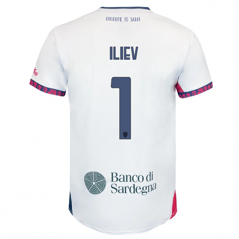 Danxen Kinderen Velizar-Iliya Iliev #1 Wit Marineblauw Rood Uitshirt Uittenue 2025/26 T-Shirt België