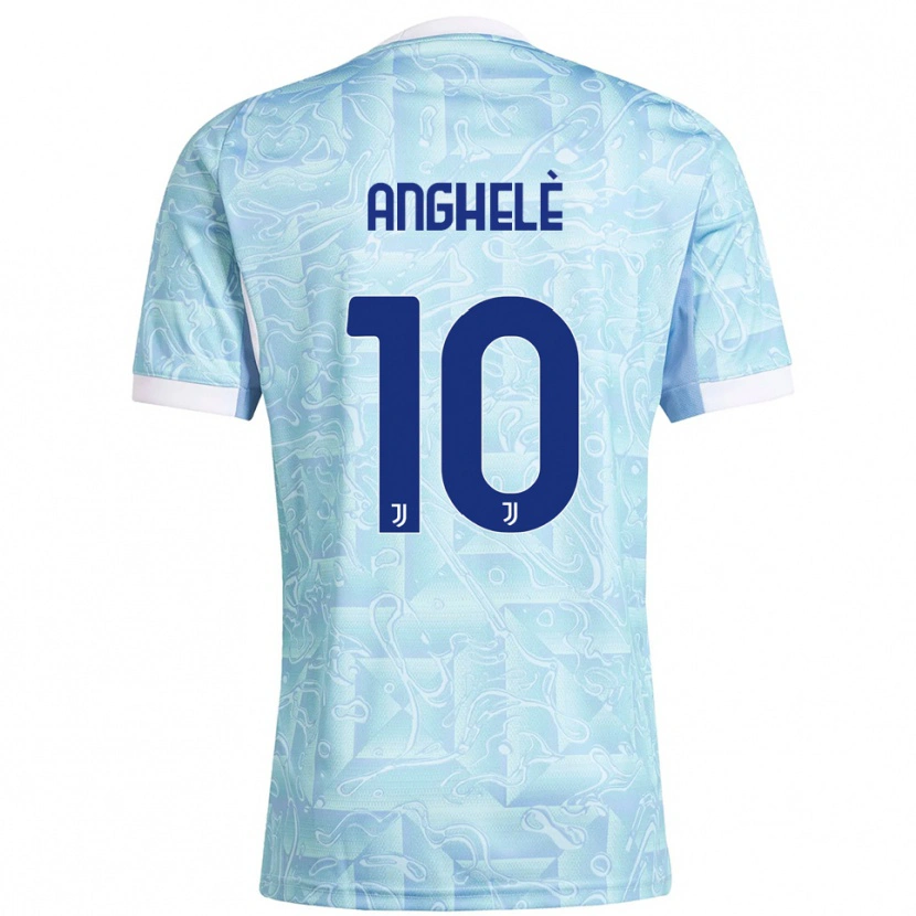Danxen Kinderen Lorenzo Anghelè #10 Hemelblauw Geel Uitshirt Uittenue 2025/26 T-Shirt België