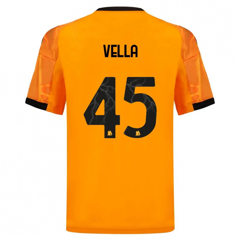 Danxen Kinderen Tancredi Vella #45 Oranje Zwart Uitshirt Uittenue 2025/26 T-Shirt België