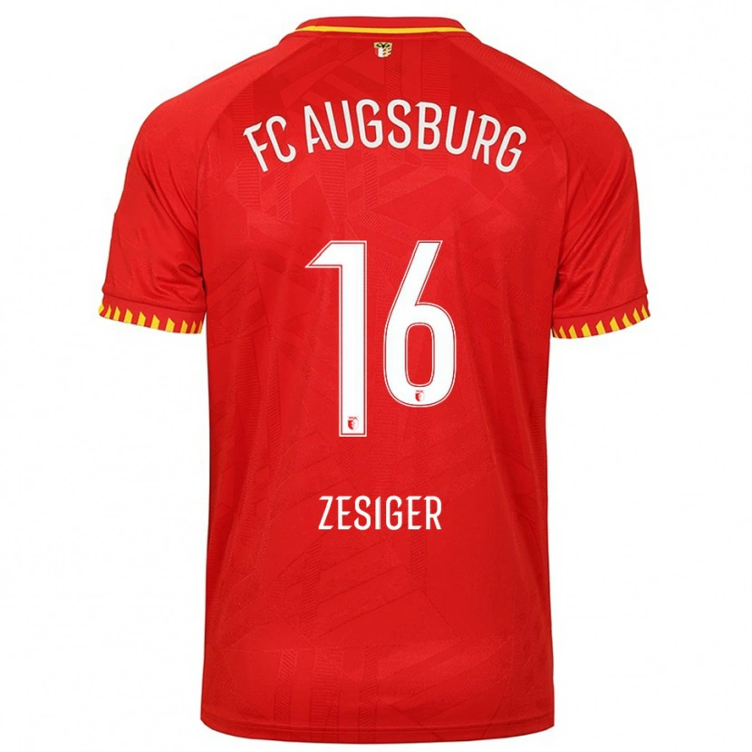 Danxen Kinderen Cédric Zesiger #16 Rood Geel Uitshirt Uittenue 2025/26 T-Shirt België