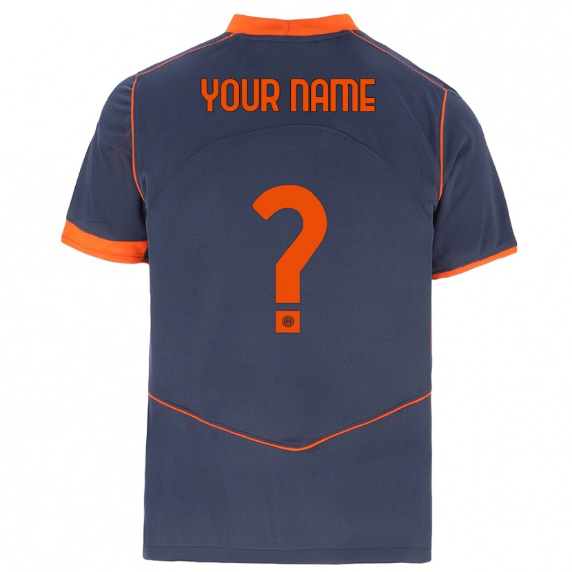 Danxen Kinderen Uw Naam #0 Grijs Oranje Thuisshirt Derde Tenue 2025/26 T-Shirt België