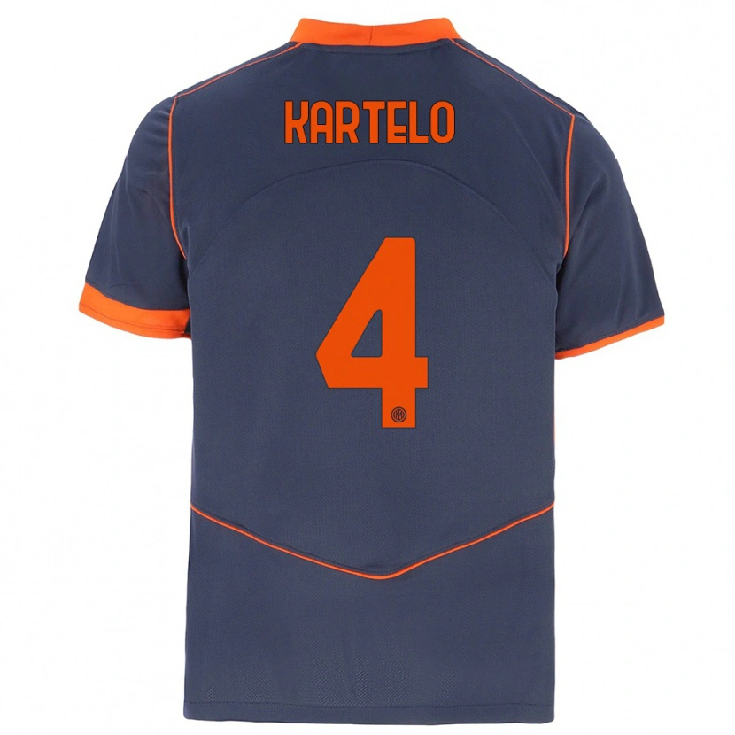 Danxen Kinderen Dominik Kartelo #4 Grijs Oranje Thuisshirt Derde Tenue 2025/26 T-Shirt België