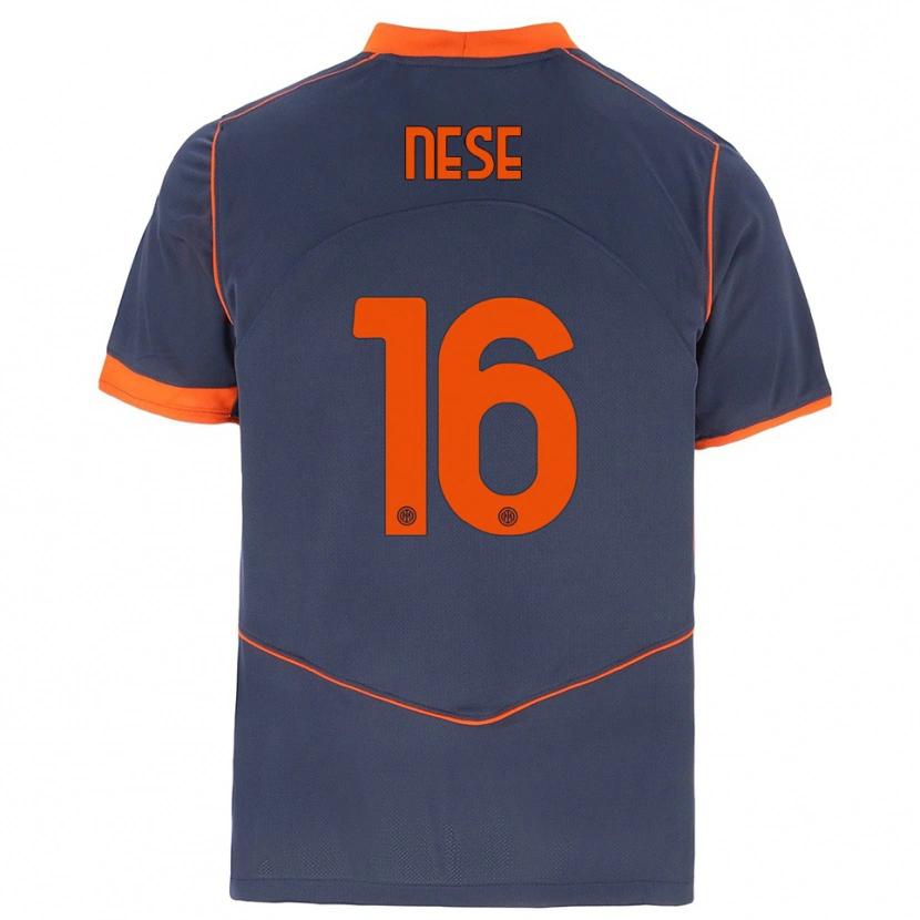 Danxen Kinderen Alessio Nese #16 Grijs Oranje Thuisshirt Derde Tenue 2025/26 T-Shirt België