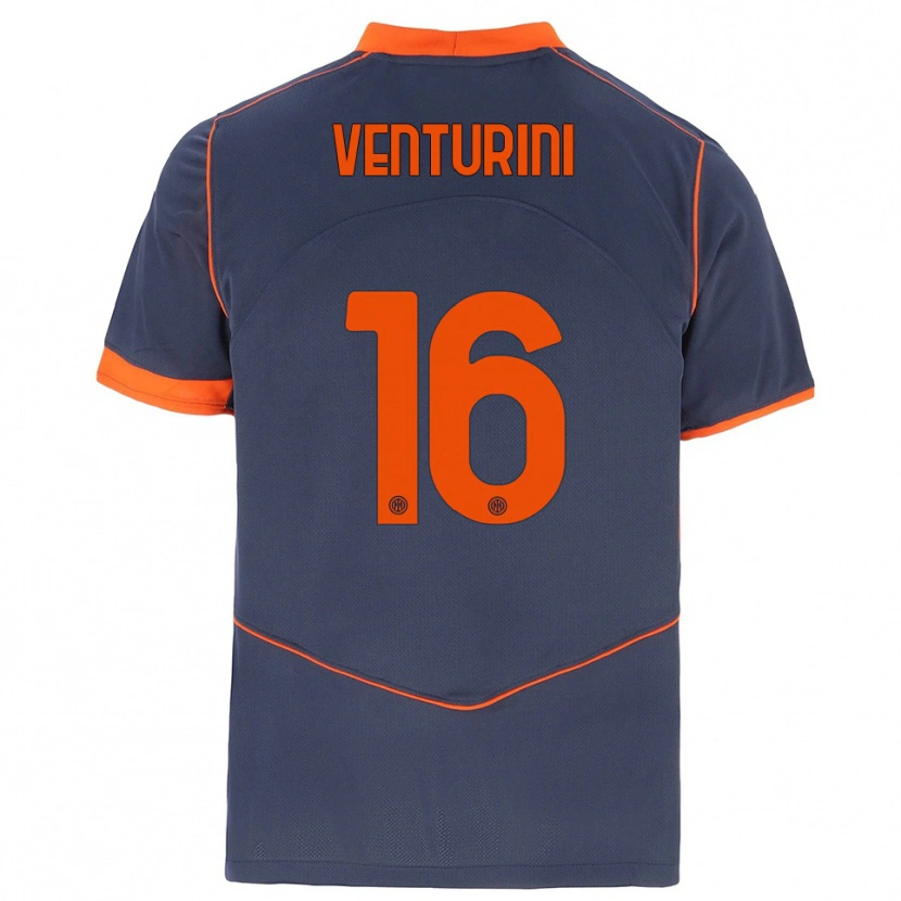 Danxen Kinderen Matteo Venturini #16 Grijs Oranje Thuisshirt Derde Tenue 2025/26 T-Shirt België