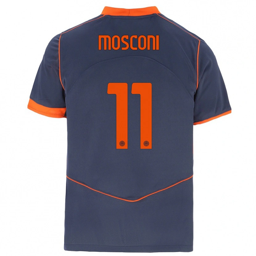 Danxen Kinderen Mattia Mosconi #11 Grijs Oranje Thuisshirt Derde Tenue 2025/26 T-Shirt België