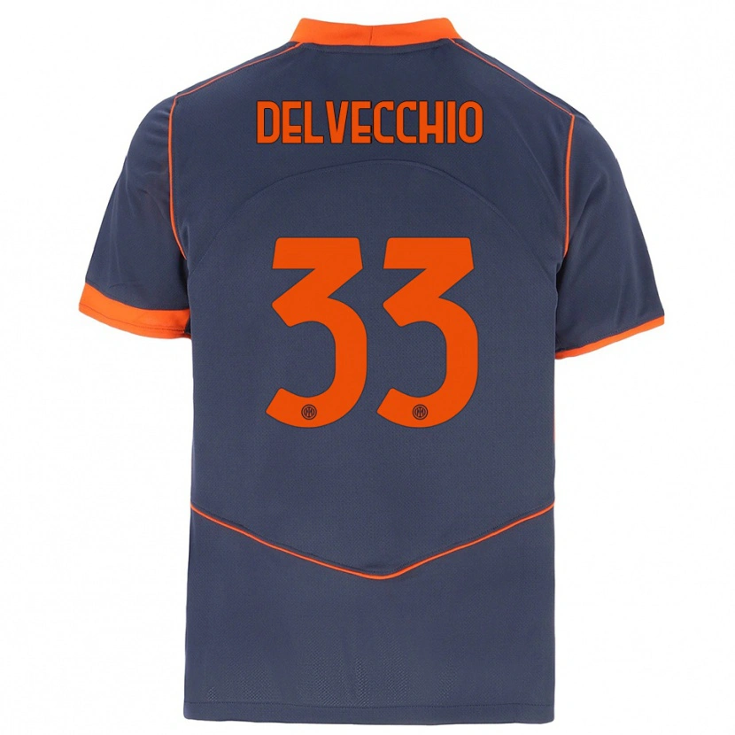 Danxen Kinderen Gabriele Delvecchio #33 Grijs Oranje Thuisshirt Derde Tenue 2025/26 T-Shirt België