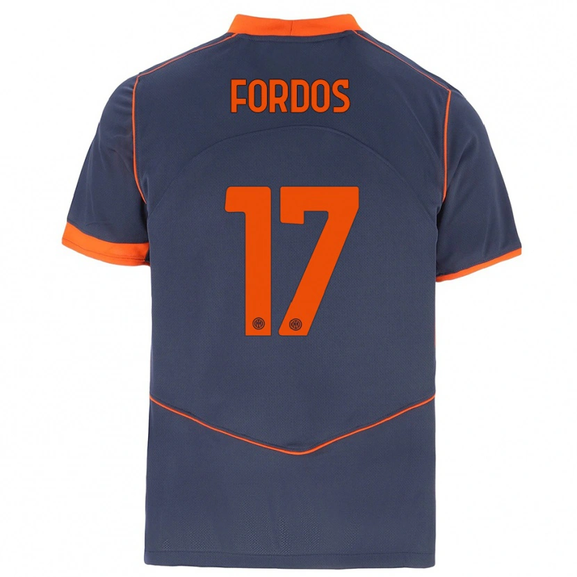 Danxen Kinderen Beatrix Fördős #17 Grijs Oranje Thuisshirt Derde Tenue 2025/26 T-Shirt België