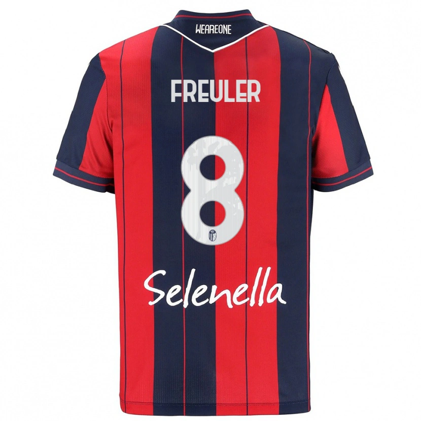 Danxen Heren Remo Freuler #8 Rood Marineblauw Thuisshirt Thuistenue 2025/26 T-Shirt België