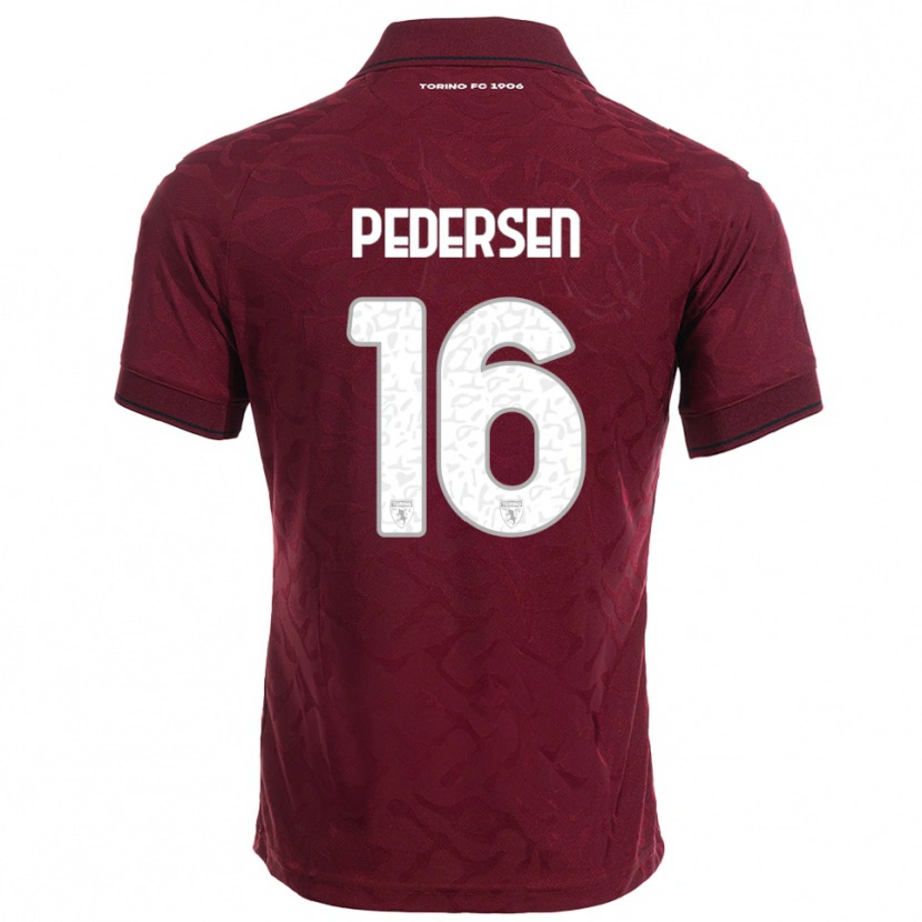 Danxen Heren Marcus Pedersen #16 Bourgondisch Wit Thuisshirt Thuistenue 2025/26 T-Shirt België