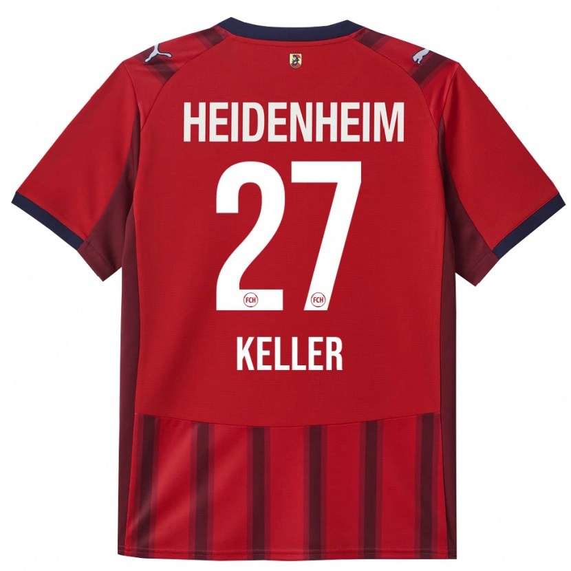 Danxen Heren Thomas Keller #27 Rood Marineblauw Thuisshirt Thuistenue 2025/26 T-Shirt België