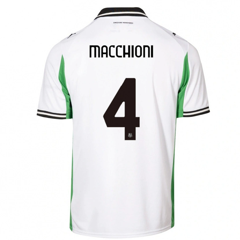 Danxen Heren Tommaso Macchioni #4 Wit Groen Zwart Uitshirt Uittenue 2025/26 T-Shirt België