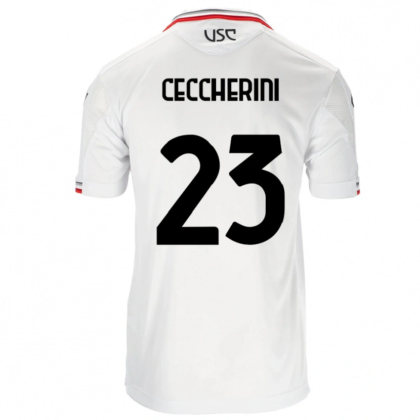 Danxen Heren Federico Ceccherini #23 Wit Rood Uitshirt Uittenue 2025/26 T-Shirt België