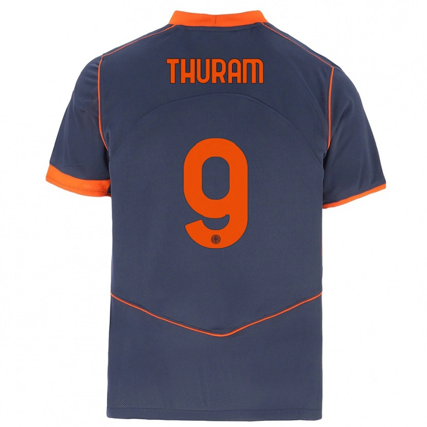Danxen Heren Marcus Thuram #9 Grijs Oranje Thuisshirt Derde Tenue 2025/26 T-Shirt België