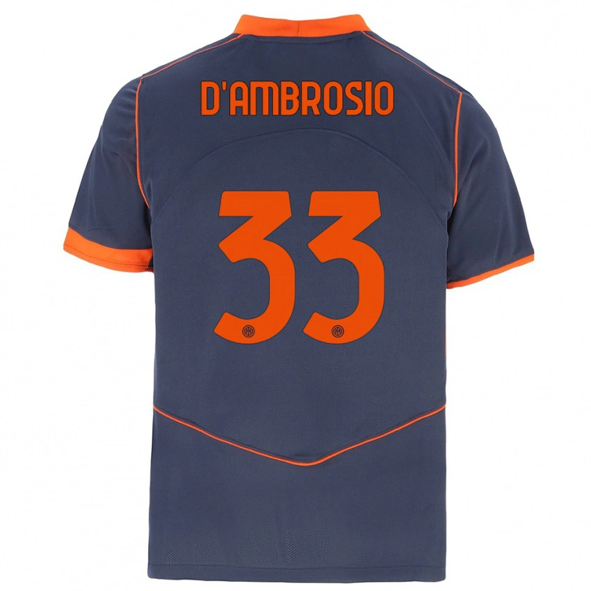 Danxen Heren Danilo D'ambrosio #33 Grijs Oranje Thuisshirt Derde Tenue 2025/26 T-Shirt België