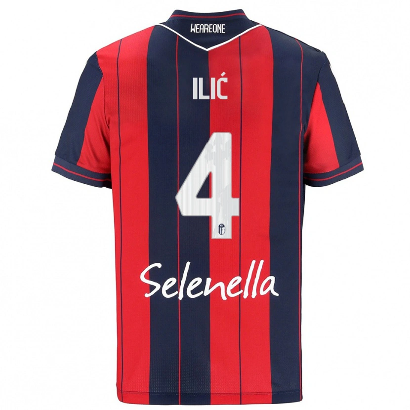 Danxen Dames Mihajlo Ilić #4 Rood Marineblauw Thuisshirt Thuistenue 2025/26 T-Shirt België