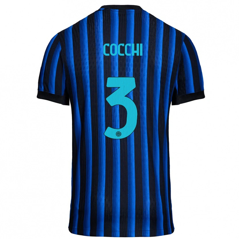 Danxen Dames Matteo Cocchi #3 Zwart Blauw Thuisshirt Thuistenue 2025/26 T-Shirt België