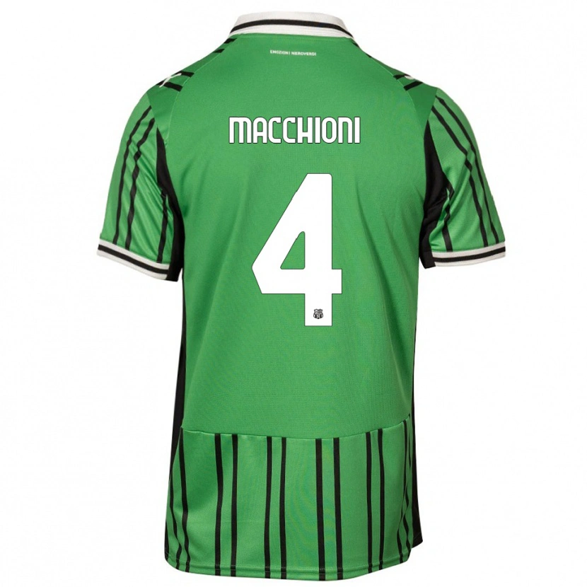 Danxen Dames Tommaso Macchioni #4 Groen Zwart Thuisshirt Thuistenue 2025/26 T-Shirt België