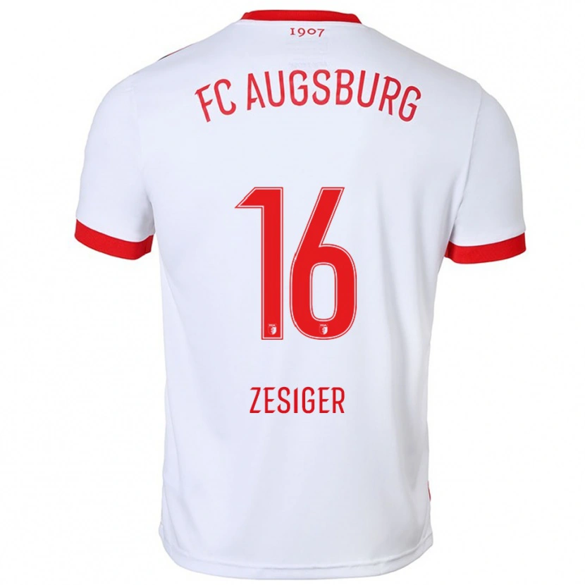 Danxen Dames Cédric Zesiger #16 Wit Rood Thuisshirt Thuistenue 2025/26 T-Shirt België