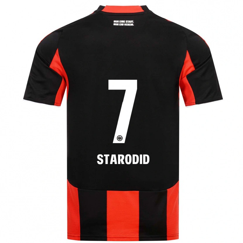 Danxen Dames Daniel Starodid #7 Zwart Rood Thuisshirt Thuistenue 2025/26 T-Shirt België
