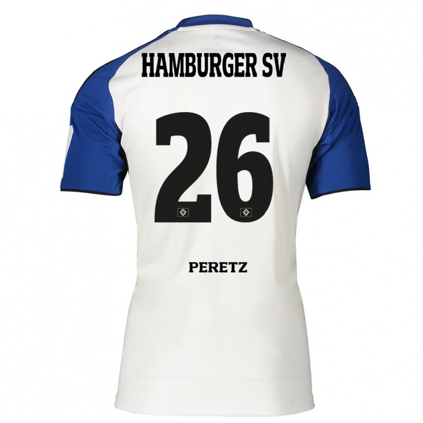 Danxen Dames Daniel Peretz #26 Wit Blauw Thuisshirt Thuistenue 2025/26 T-Shirt België