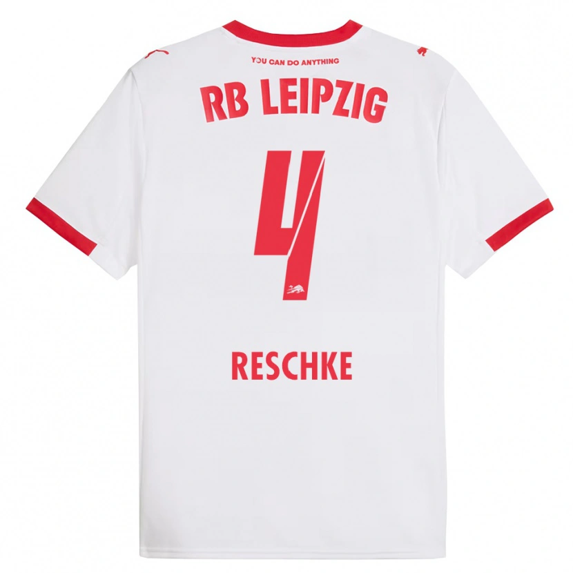 Danxen Dames Gianluca Reschke #4 Wit Rood Thuisshirt Thuistenue 2025/26 T-Shirt België
