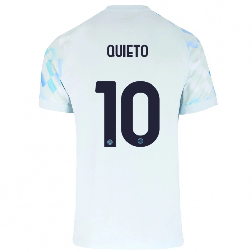 Danxen Dames Daniele Quieto #10 Wit Blauw Uitshirt Uittenue 2025/26 T-Shirt België