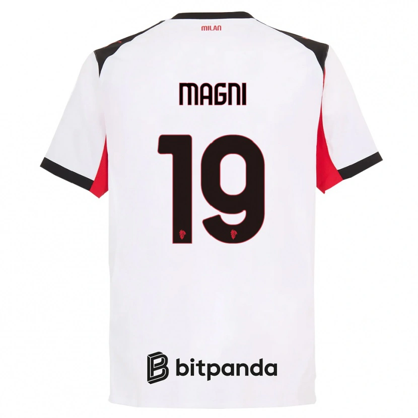 Danxen Dames Vittorio Magni #19 Wit Zwart Uitshirt Uittenue 2025/26 T-Shirt België