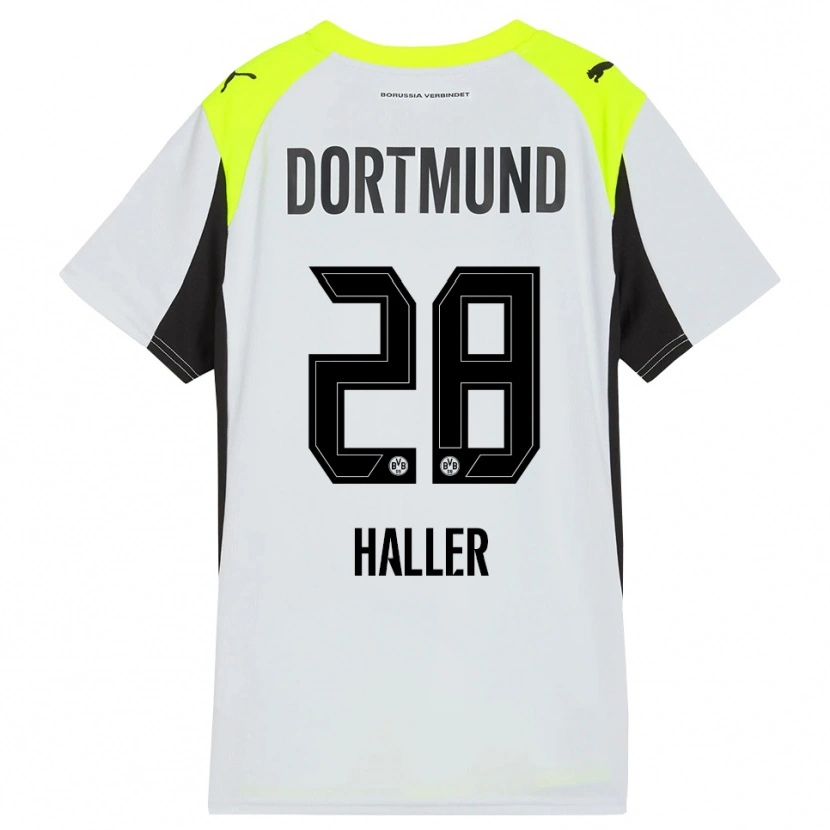 Danxen Dames Sébastien Haller #28 Fluorescerend Geel Uitshirt Uittenue 2025/26 T-Shirt België