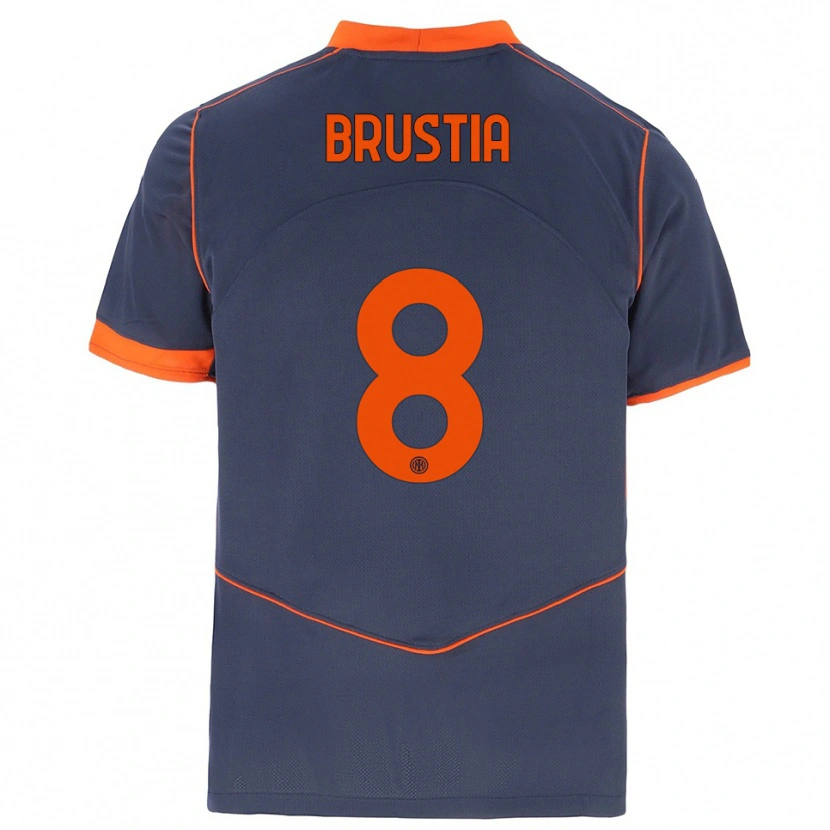 Danxen Dames Martina Brustia #8 Grijs Oranje Thuisshirt Derde Tenue 2025/26 T-Shirt België