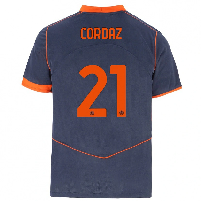 Danxen Dames Alex Cordaz #21 Grijs Oranje Thuisshirt Derde Tenue 2025/26 T-Shirt België