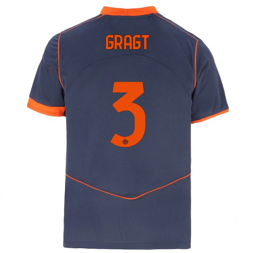 Danxen Dames Stefanie Van Der Gragt #3 Grijs Oranje Thuisshirt Derde Tenue 2025/26 T-Shirt België