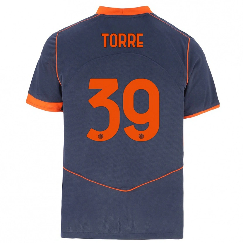 Danxen Dames Pietro La Torre #39 Grijs Oranje Thuisshirt Derde Tenue 2025/26 T-Shirt België