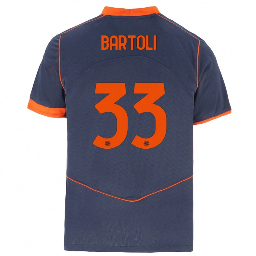 Danxen Dames Elisa Bartoli #33 Grijs Oranje Thuisshirt Derde Tenue 2025/26 T-Shirt België