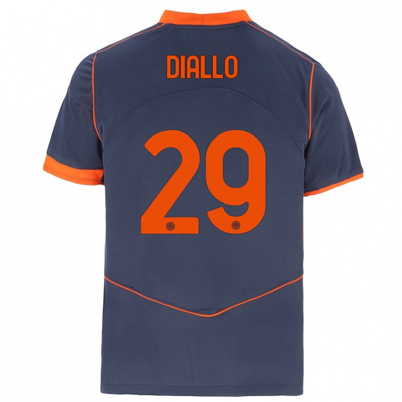 Danxen Dames Oumar Diallo #29 Grijs Oranje Thuisshirt Derde Tenue 2025/26 T-Shirt België