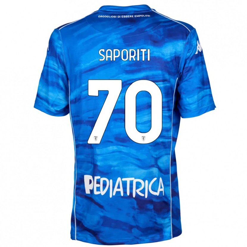 Danxen Kinderen Edoardo Saporiti #70 Blauw Wit Thuisshirt Thuistenue 2025/26 T-Shirt België