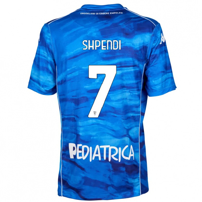 Danxen Kinderen Stiven Shpendi #7 Blauw Wit Thuisshirt Thuistenue 2025/26 T-Shirt België