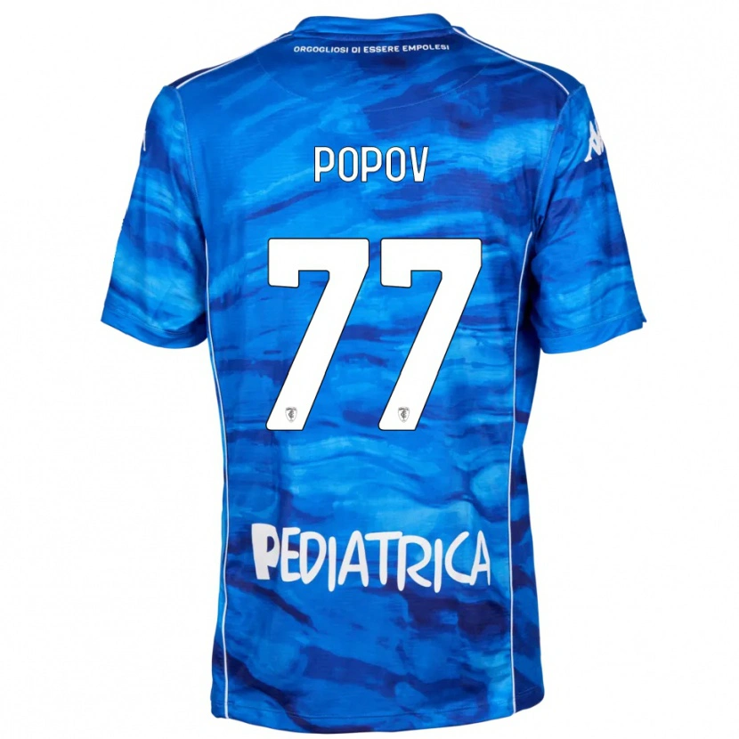 Danxen Kinderen Bogdan Popov #77 Blauw Wit Thuisshirt Thuistenue 2025/26 T-Shirt België