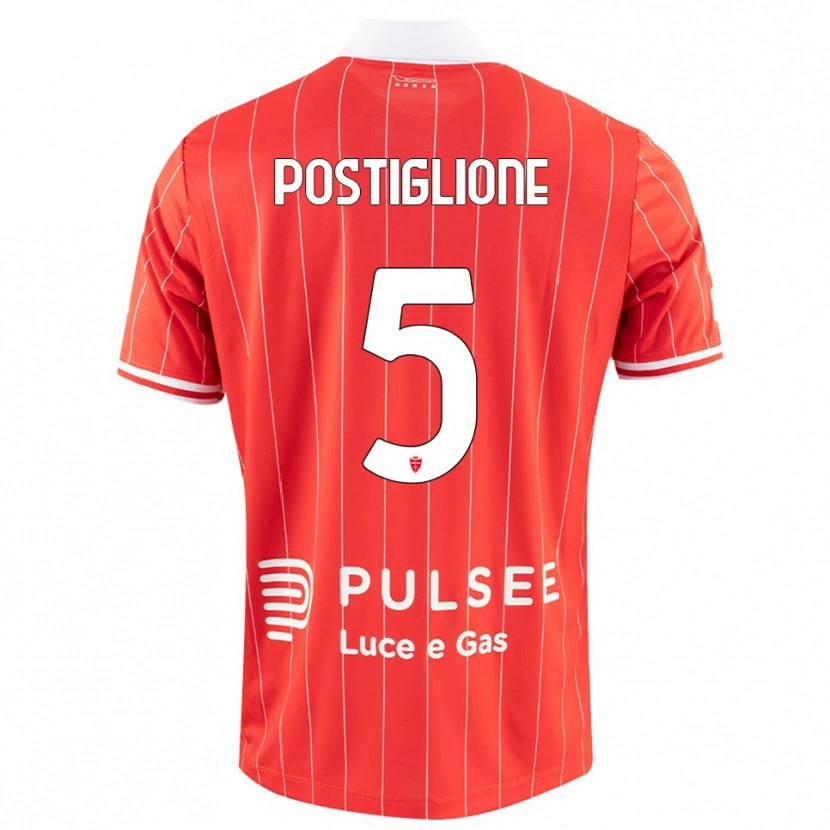 Danxen Kinderen Nicolò Postiglione #5 Rood Wit Thuisshirt Thuistenue 2025/26 T-Shirt België