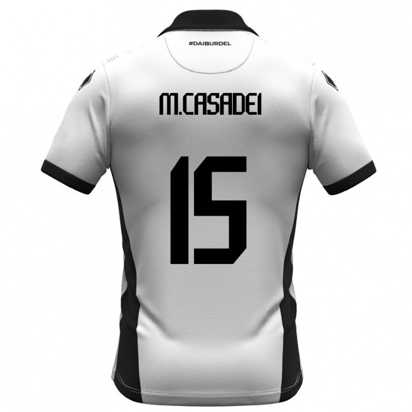 Danxen Kinderen Matteo Casadei #15 Wit Zwart Oranje Thuisshirt Thuistenue 2025/26 T-Shirt België