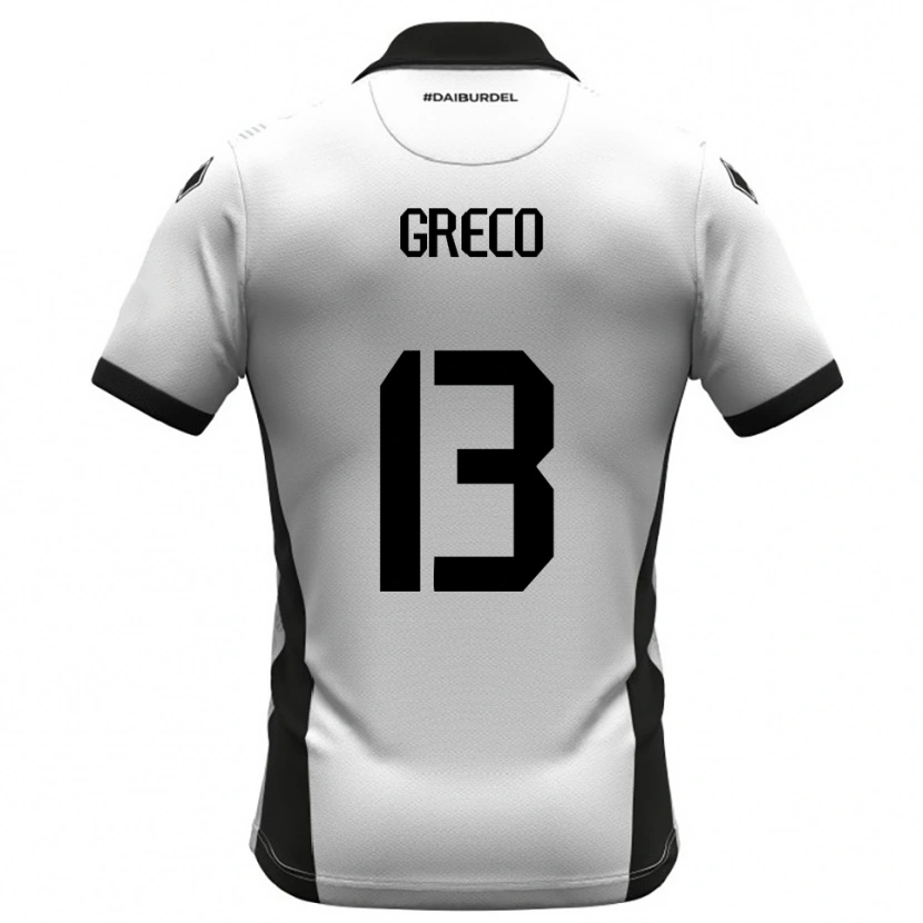Danxen Kinderen Nicolò Greco #13 Wit Zwart Oranje Thuisshirt Thuistenue 2025/26 T-Shirt België