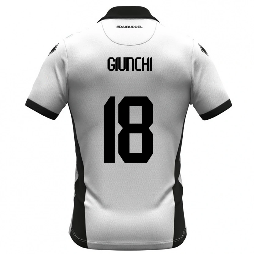 Danxen Kinderen Andrea Giunchi #18 Wit Zwart Oranje Thuisshirt Thuistenue 2025/26 T-Shirt België