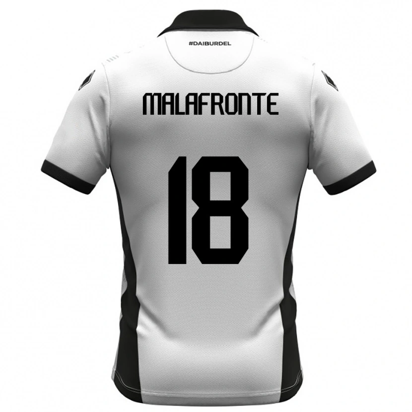 Danxen Kinderen Giovanni Malafronte #18 Wit Zwart Oranje Thuisshirt Thuistenue 2025/26 T-Shirt België