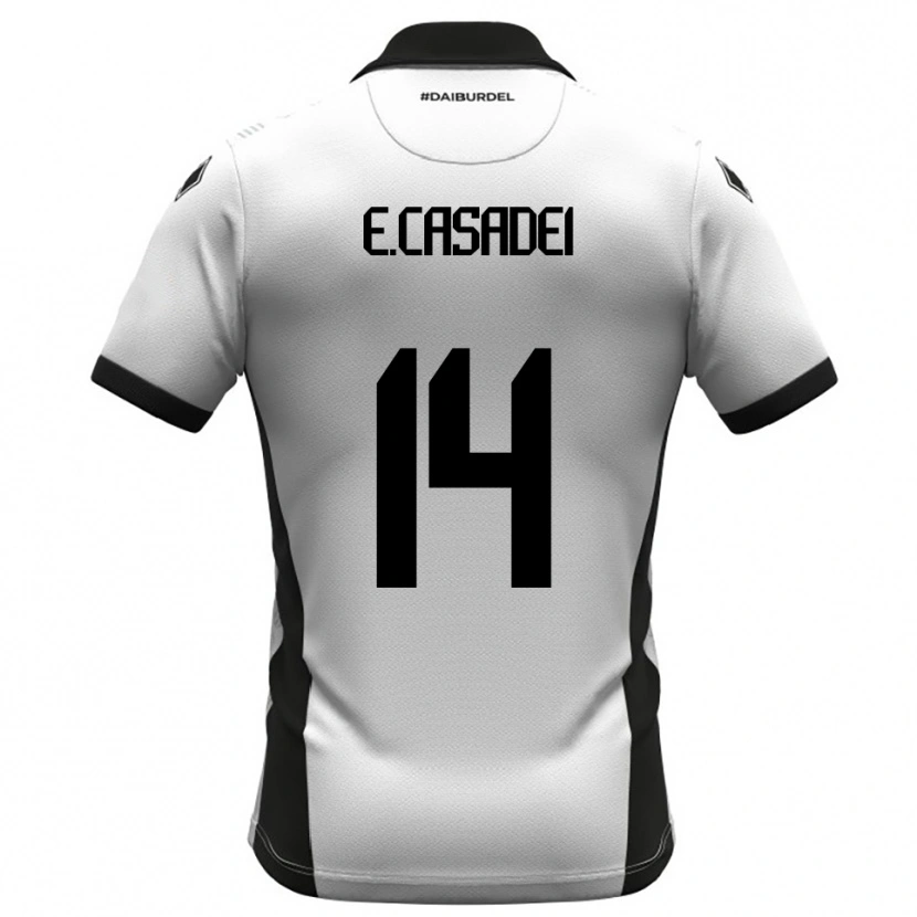 Danxen Kinderen Enea Casadei #14 Wit Zwart Oranje Thuisshirt Thuistenue 2025/26 T-Shirt België