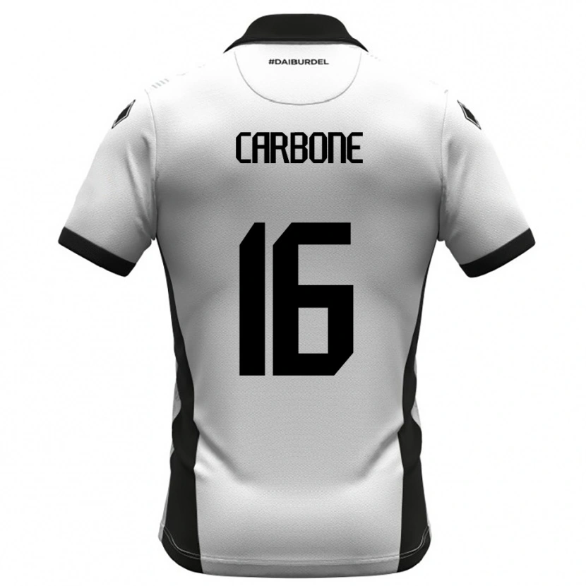 Danxen Kinderen Andrea Carbone #16 Wit Zwart Oranje Thuisshirt Thuistenue 2025/26 T-Shirt België