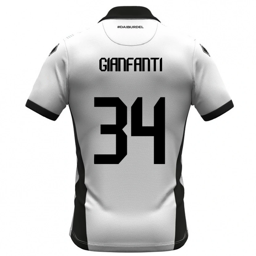 Danxen Kinderen Simone Gianfanti #34 Wit Zwart Oranje Thuisshirt Thuistenue 2025/26 T-Shirt België