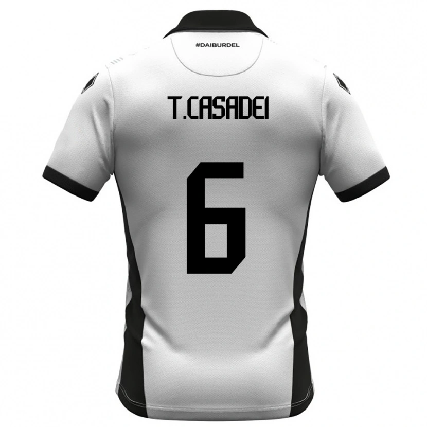 Danxen Kinderen Tommaso Casadei #6 Wit Zwart Oranje Thuisshirt Thuistenue 2025/26 T-Shirt België