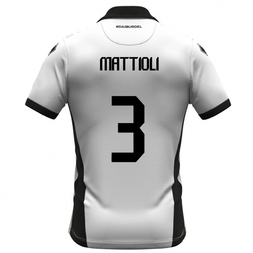 Danxen Kinderen Giovanni Mattioli #3 Wit Zwart Oranje Thuisshirt Thuistenue 2025/26 T-Shirt België