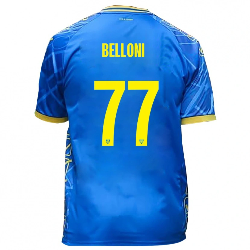 Danxen Kinderen Niccolò Belloni #77 Hemelsblauw Geel Thuisshirt Thuistenue 2025/26 T-Shirt België
