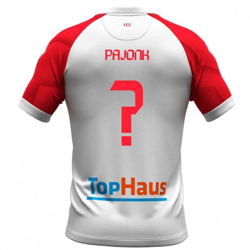 Danxen Kinderen Max Pajonk #0 Wit Rood Thuisshirt Thuistenue 2025/26 T-Shirt België